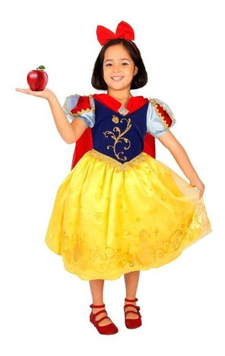 Fantasia Branca De Neve Infantil Luxo Princesa Disney Rubies