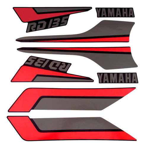 Kit Adesivos Faixas Compatível Yamaha Rd135 1988 Preta