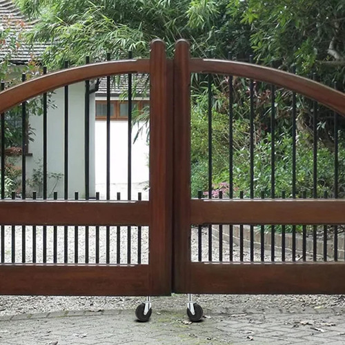 Jeuihau Paquete De 2 Ruedas De Puerta Con Resorte De 4 Pulgadas, Ruedas De Puerta Resistentes Con Placa De Montaje Universal, Rueda De Puerta Con Resorte Para Puerta De Madera O Valla De Metal