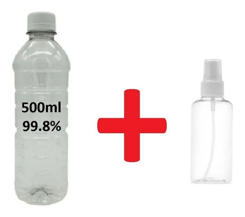 Imagen 1 de 8 de Alcohol Isopropilico Botella De 500ml 99.8% + Spray