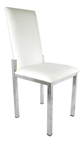 Juego Comedor Cromado 4 Sillas Mesa Vidrio 1,40x0,80 Moderno