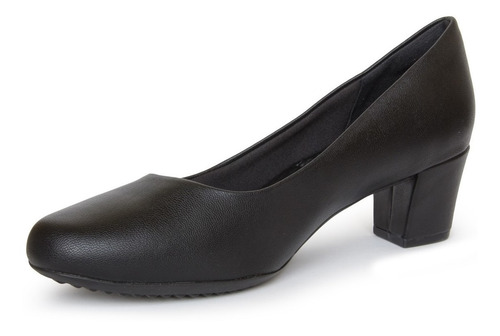 Imagem 4 de 6 de Sapato Scarpin Piccadilly Salto Medio 110120-78 - Preto