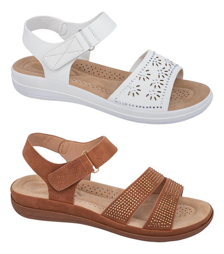 Sandalias Dama Shosh Kit 2 Pares Plana Confort 1191712