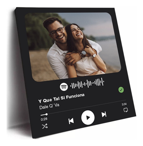 Cuadro Spotify Personalizado Madera 35x40 Musica A Eleccion