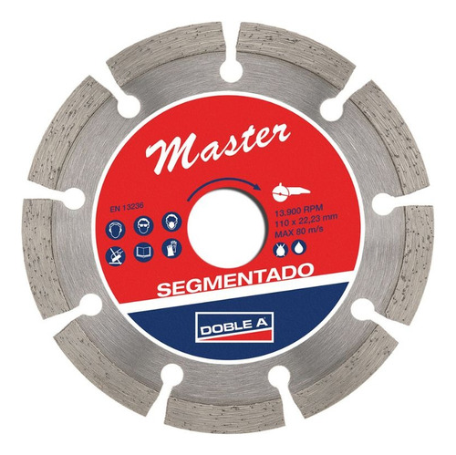 Disco Diamantado Segmentado Doble A Master 110 X 22.23 Mm 