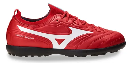 Chuteira De Society Regent As Cabedal Em Knit Mizuno Vermelho Lisa 42 Br