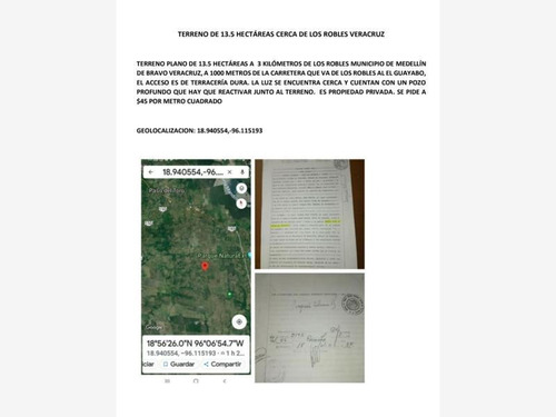 Terreno En Venta El Guayabo Veracruz