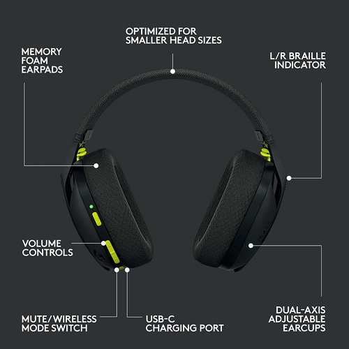 Auriculares Inalámbricos Logitech, G435, Bluetooth, Negro