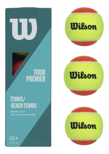 Bola De Beach Tennis Wilson 3 Bolas Tour Premier