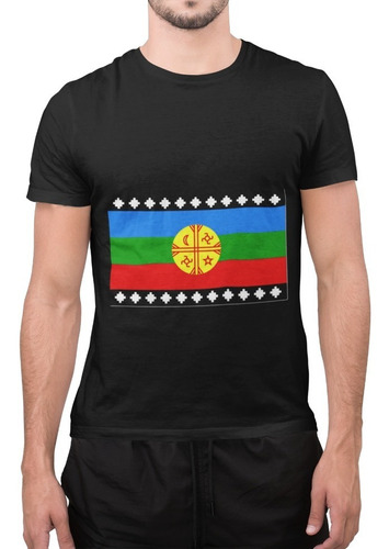 Polera Unisex Mapuche Bandera Chile Estampado Algodon