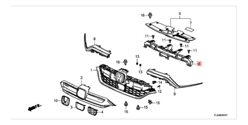 Guia Soporte Parrilla Honda Crv 2020 2021 2022 Original
