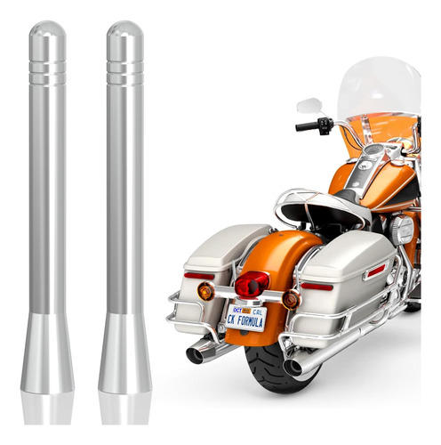 Antenas De Motocicleta Plateadas De 4 Pulgadas Para Harley D