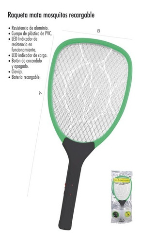 Raqueta Mata Mosquitos Recargable Sps M8808