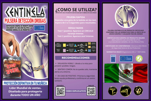 Pulsera Centinela Detectora De Drogas En Bebidas Alcohólicas