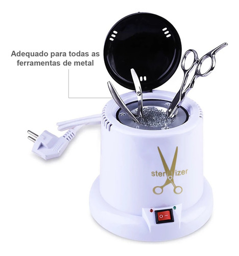 Esterilizador Estufa Manicure Micro Esferas Elétrico 250° Cor Branco 110V/220V