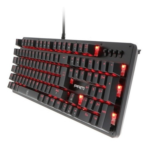 Teclado Primus Gaming, Usb, Con Iluminacion Roja (pks-102s)