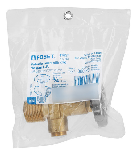 Válvula Para Cilindros De Gas Lp Hasta 45 Kg Foset