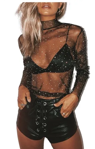 Blusa Con Transparencia Y Brillos MercadoLibre