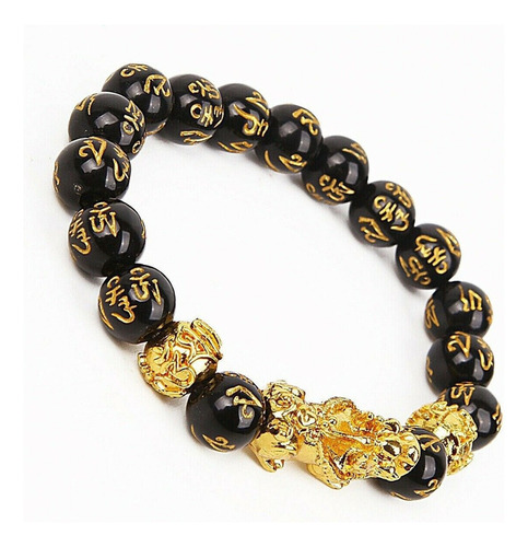 Original Feng Shui Piedras Obsidiana Pixiu Oro