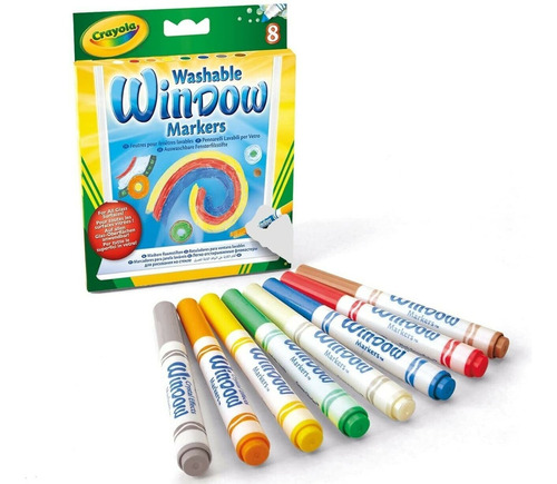 Marcadores Crayola Washable Window Markers 8 Piezas Lavable