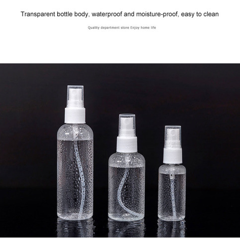 6 Botellas De Aerosol De Plástico Transparente Portátiles De