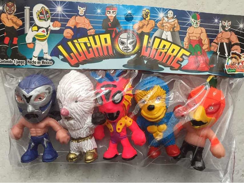 Set  Muñecos Cabezones Lucha Libre Y Playeras Cmll 