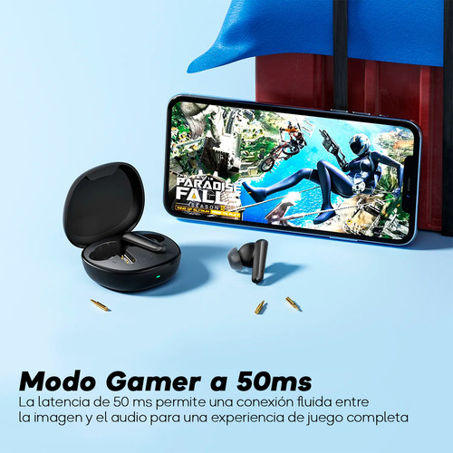 Auriculares In-ear - Life Lite - Soundpeats - Negro - Bluetooth V5.3, Tws, 23 Horas De Batería En Estuche, 4 Micrófonos, Cancelación De Ruido Para Llamadas Enc, Modo Gamer, Control Táctil, Ipx4.