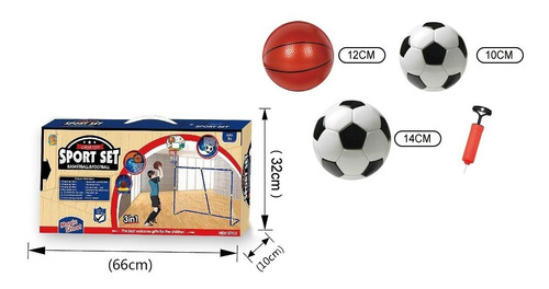 Set Arco De Fútbol, Dos Arcos Inflador Pelota Conos