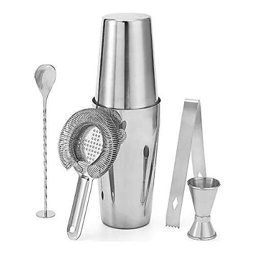 Wepikk Set De Coctelera Boston Bartender Kit 6 Piezas Acero