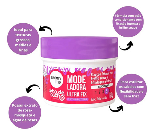 Modeladora Ultra Fixação #todecachos 120g Salon Line