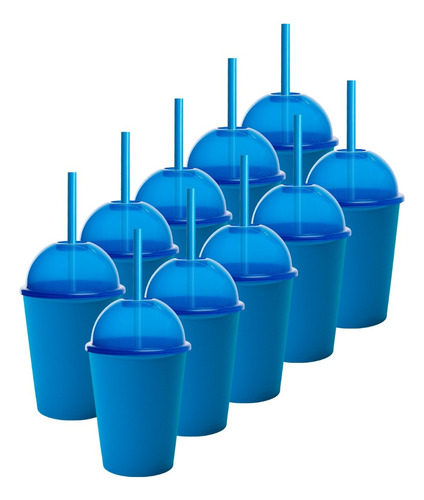20 Vasos Fiesta Para Bolo- Candy Bar Mini Saturn 12 Oz Azul Neón