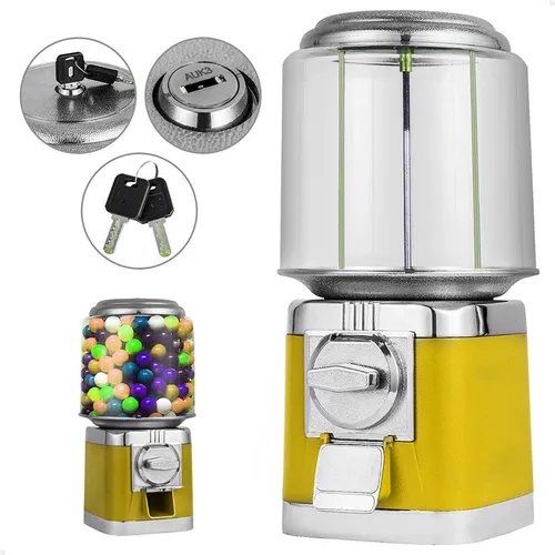 comprar Máquina de Bolinhas e Chicletes Lorben - Venda Automática Manual - Capacidade 350 Unid - Amarela - Marca Lorben