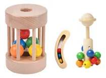 Comprar 3 Piezas De Juguetes De Madera Para Bebés, Sonajeros De