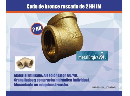 Codo Hh De Bronce Roscado De 1/2 Pulgada Jm