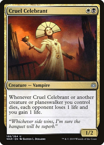 Carta Magic Cruel Celebrant War Of The Spark Mtg