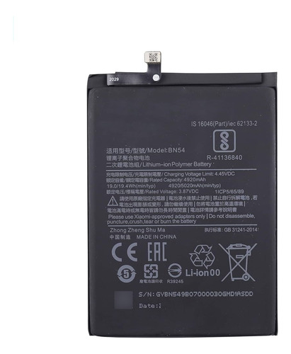 Bateria Bn54 Para Xiaomi Redmi Note 9 Bn54 Con Garantia 100%