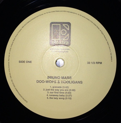 Imagen 2 de 8 de Vinilo Bruno Mars Doo-wops & Hooligans Nuevo Sellado