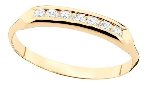 Anillo De Oro 18k Laminado Mujer Zircon Compromiso Parejas