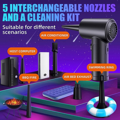 Mini Compresor De Aire Eléctrico Kit Limpieza Limpiar Polvo
