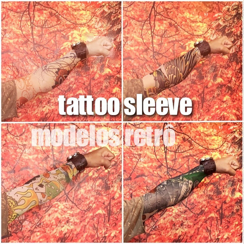 Tattoo Sleeve Braço Tatoo Fake Panturrilha Tatto Falsa 38cm