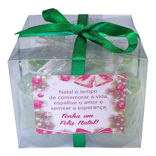 Vela Natalina Decorativa Kit De Natal 4 Velas - Na Cor Verde