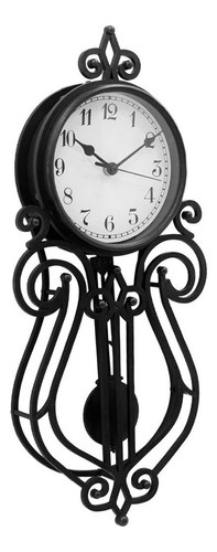 Relógio Pêndulo Retrô Vintage Antigo De Parede 51 Cm Preto
