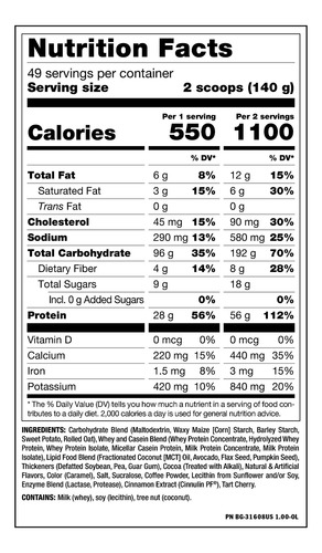 Imagen 2 de 3 de Suplemento en polvo Mutant Mass carbohidratos sabor triple chocolate en sachet de 6.8kg