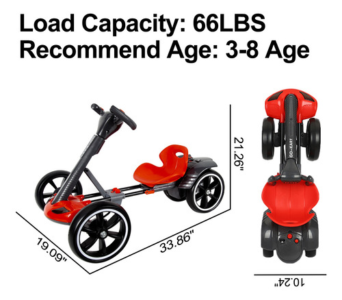 Carro Eléctrico Montable Go Kart Infantil Luces Led Sonido