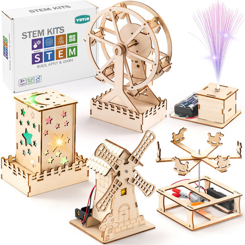 Kits Stem 5 En 1 Para Ninos, Kit De Manualidades De Madera P