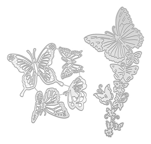 2 Troquel Para Hacer Tarjeta Plantilla Metal Mariposa