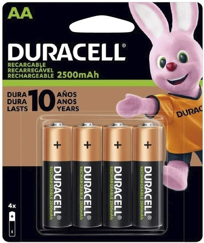 Blister Recargable De Nimh Aa De Duracell, Paquete De 4 Unid