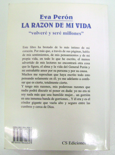 La Razon De Mi Vida Eva Peron Edicion Moderna Ok Boedo