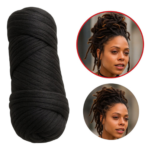 Kit 3 Rolos Fio Panamá Importado Para Tranças Box Braids 80g Preto