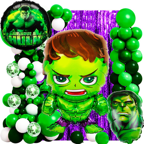 50 Art Globos Increible Hulk Heroe Avengers Vengadores Verde